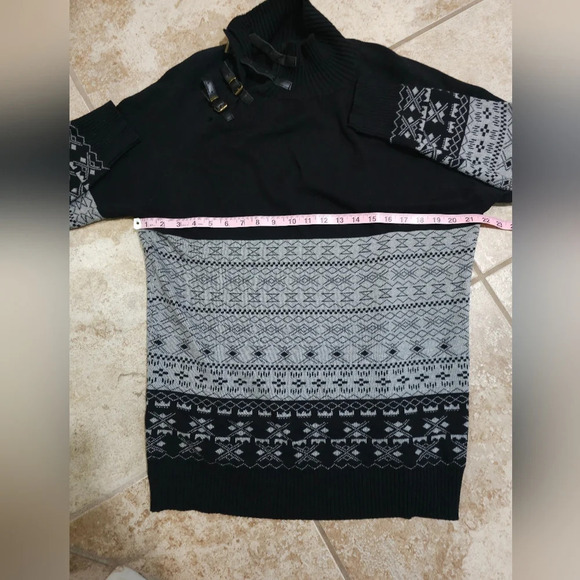 Andres Velasco Large Black Gray Buckle Neck Sweater Undergear Rare Gothic Isle - Picture 6 of 7